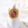 Oval Synthetic Goldstone Finger Rings RJEW-M063-01G-19-4