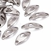 Tarnish Resistant Curved Oval with Heart 201 Stainless Steel Links connectors STAS-R071-26-1