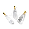 Natural Quartz Crystal Teardrop Pendants G-Q005-03G-09-1