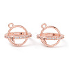 Rack Plating Brass Pave Clear Cubic Zirconia Bead Cage Pendants KK-G464-10RG-2