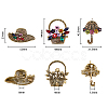3Pcs 3 Style Colorful Rhinestone Umbrella & Hat & Flower Basket Brooch Pin JEWB-FH0001-13-2