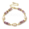 Natural Pearl & Shell Beaded Bracelets BJEW-C051-05G-1