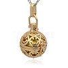 Golden Tone Brass Hollow Round Cage Pendants KK-J216-08G-2