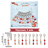 Autumn Theme Acrylic Beaded Locking Stitch Markers HJEW-PH01753-2