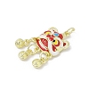 Alloy Enamel Pendants PALLOY-R151-28G-2