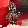 Christmas Theme Zinc Alloy Rhinestone Brooches for Backpack Clothes LK8386-4-1