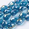 Electroplate Glass Beads Strands EGLA-D015-15x10mm-31-3