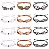 12Pcs Adjustable Braided Nylon Cord Macrame Pouch Bracelet Making AJEW-SW00010-02-1