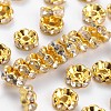 Brass Crystal Rhinestone Spacer Beads X-RSB028-B01G-1