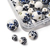 40Pcs 4 Styles Handmade Printed Porcelain Beads PORC-FP0001-06-2