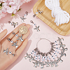 20Pcs Number Acrylic Beaded Pendant Locking Stitch Markers with Alloy Angel HJEW-SC00043-3