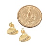 Brass Micro Pave Clear Cubic Zirconia Stud Earrings for Women EJEW-U034-02G-03-5