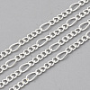 Brass Coated Iron Figaro Chain Necklace Making MAK-T006-03S-2