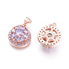 Brass Micro Pave Cubic Zirconia Pendants ZIRC-L094-02-RG-2