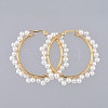 Beaded Hoop Earrings EJEW-JE03803-2