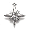 Eco-Friendly Brass Micro Pave Clear Cubic Zirconia Pendants ZIRC-H106-02P-1