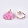 Spray Paint & Electroplate Sea Shell Pendants SSHEL-S262-08H-2