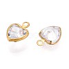 Brass Clear Cubic Zirconia Pendants KK-ZX025-73C-2