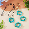 2Pcs Dyed Synthetic Turquoise Chip Beaded Pendants PALLOY-TAC0232-01-6