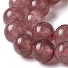 Natural Green Jade Imitation Strawberry Quartz Beads Strands G-B046-08B-4