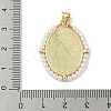 Brass with ABS Imitation Pearl Pendants KK-Z115-05G-02-3