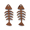 Natural Walnut Wood Pendants WOOD-N011-016-3