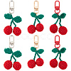 6Pcs 3 Colors Cherry Wool Knitting Pendant Decorations HJEW-CP0001-06-1