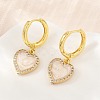 Brass Micro Pave Cubic Zirconia Hoop Dangle Earrings KK-CBA8324-16G-3