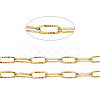 3.28 Feet 304 Stainless Steel Textured Paperclip Chains X-CHS-I009-01G-2