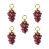 Natural Garnet Round Beaded Grape Pendants G-CJC0007-01-1