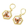 Christmas 304 Stainless Steel with Glass Cylinder Seed Beads Dangle Earrings EJEW-MZ00819-3