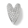 Rack Plating  Brass Micro Pave Clear Cubic Zirconia Slide Charms KK-R163-10P-1