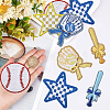 16Pcs 7 Styles Sports Theme Polyester Iron on/Sew on Patches DIY-GF0013-80-3