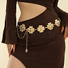 Alloy with Dyed Synthetic Turquoise Cross Link Chain Waist Chains for Women FS-WG34991-02-1