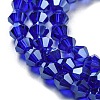 Transparent Electroplate Glass Beads Strands GLAA-F029-4mm-C06-3