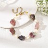 Raw Rough Natural Multicolor Tourmaline & Potato Natural Pearl Beaded Bracelets BJEW-JB14395-1