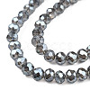 Electroplate Transparent Glass Beads Strands EGLA-J025-F17-01-2