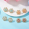 Flower Glass Seed Bead Stud Earrings EJEW-MZ00668-1
