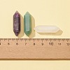 5Pcs 5 Styles Natural Mixed Gemstone Double Terminal Pointed Pendants G-FS0005-57-5