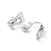 304 Stainless Steel Clip-on Earring Findings with Imitation Pearl Plastic Beaded STAS-H216-03A-P-2