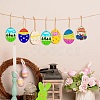 5 Sets 5 Styles DIY Easter Egg Shape Wood Pendant Decorations DIY-CJ0002-18-8