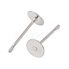 Tarnish Resistant 304 Stainless Steel Flat Round Blank Peg Stud Earring Findings X-STAS-S028-24-3