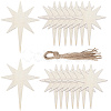 40Pcs Unfinished Wooden Star Pendants Set for Painting Arts WOOD-SP0001-43-6