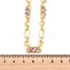 7MM Brass Pave Cubic Zirconia Figaro Chain Necklaces NJEW-D324-05G-02-2