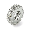 Rack Plating Brass Clear Cubic Zirconia European Beads KK-G501-06A-P-1