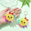 Plastic Beaded Pendant Keychain HJEW-CJC0009-01P-4
