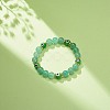 Natural Green Aventurine & Lampwork Evil Eye Round Beaded Stretch Bracelet BJEW-JB08713-07-2