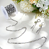 304 Stainless Steel Paperclip Chains CHS-WH0020-005P-4