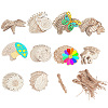 100 Sets 10 Style Unfinished Wood Pendant Decorations AJEW-AR0001-70-1