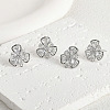 Brass Micro Pave Cubic Zirconia Stud Earring Findings LS-KK-Z094-09P-1